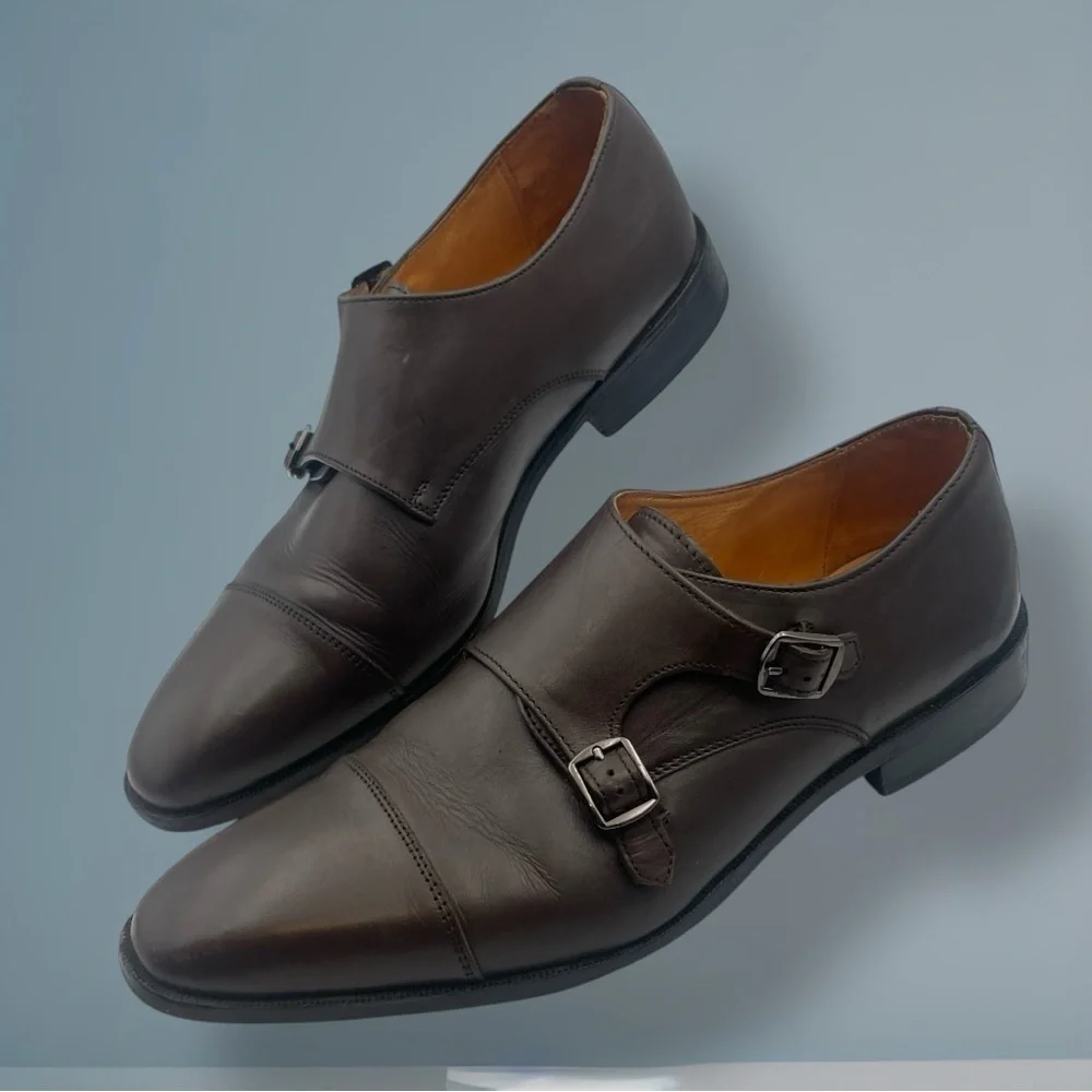 Carlos Santana Men's Passion Double Monk Strap Loafers Size 11.5 Brown